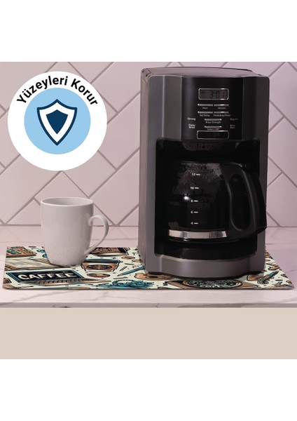 Kahve Makinesi Matı Su Geçirmez Kaymaz Yıkanabilir Çaycı, Çay Espresso Makinesi Pad 35X45CM 27240108