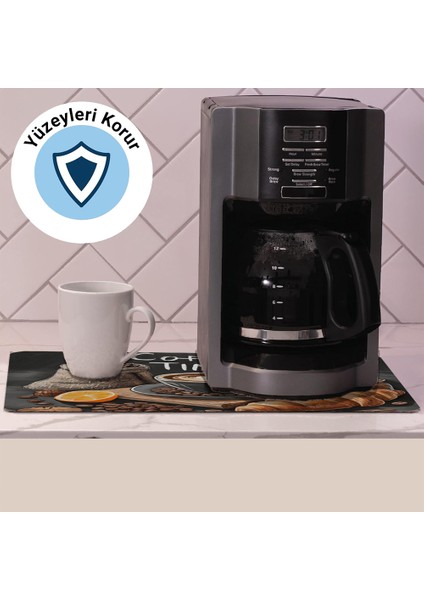 Kahve Makinesi Matı Su Geçirmez Kaymaz Yıkanabilir Çaycı, Çay Espresso Makinesi Pad 35X45CM 27240107