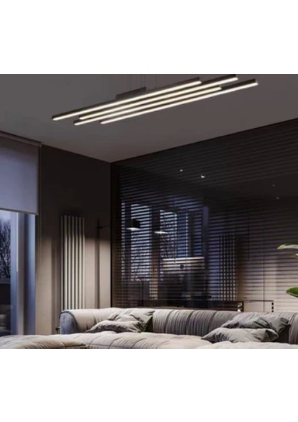 Zr Aydınlatma Antrasit 120CM 3 Işık Kumandalı, LED Tavan Lambası, avize, modern Aydınlatma, dekoratif Işık