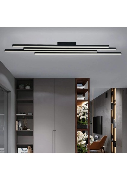 Zr Aydınlatma Antrasit 120CM 3 Işık Kumandalı, LED Tavan Lambası, avize, modern Aydınlatma, dekoratif Işık