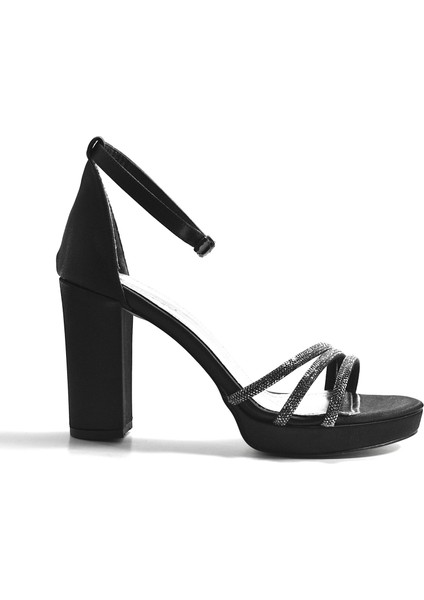 50.153 Siyah & Bej Platform Topuklu Önü Açık Taşlı Abiye Kadın Ayakkabı fiyatları