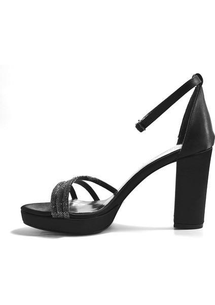 50.153 Siyah & Bej Platform Topuklu Önü Açık Taşlı Abiye Kadın Ayakkabı modelleri