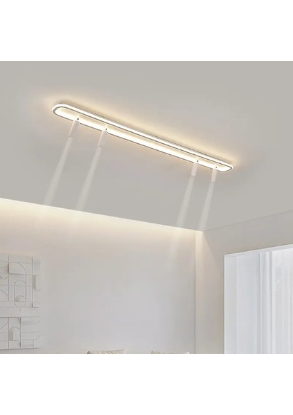 Gold Spotlu Oval 120X16CM 3 Işık Rengi, Kuamndalı LED Tavan Lambası,oval Avize,modern Aydınlatma,dekoratif Işık