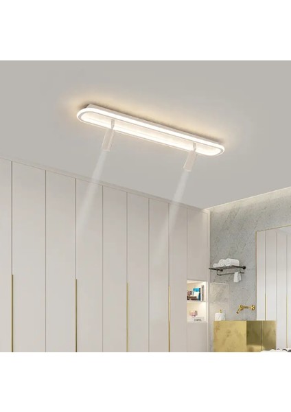 Beyaz Spotlu Oval 60X16CM 4000k Işık Rengi, Kuamndalı LED Tavan Lambası,oval Avize,modern Aydınlatma,dekoratif Işık
