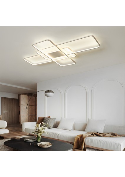 Gold 80X60CM Dikdörtgen*3*ışık, Kumandalı, LED Tavan Lambası,avize,modern Aydınlatma,dekoratif Işık