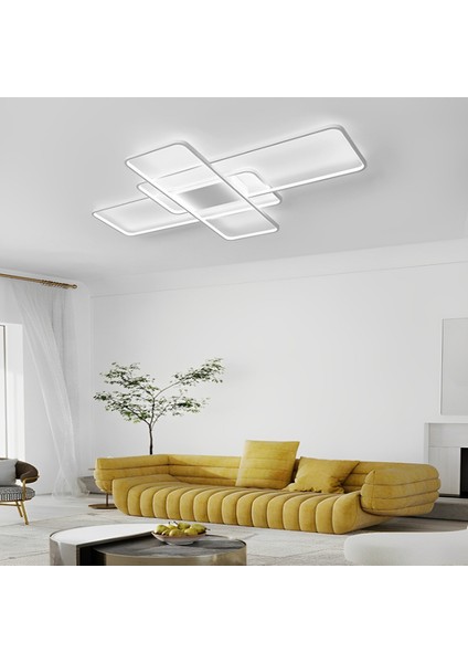 Gold 80X60CM Dikdörtgen*3*ışık, Kumandalı, LED Tavan Lambası,avize,modern Aydınlatma,dekoratif Işık