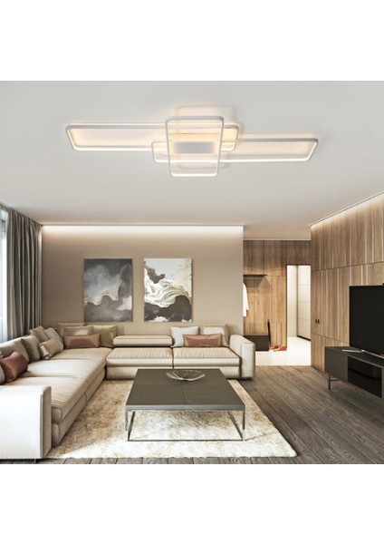 Gold 80X60CM Dikdörtgen*3*ışık, Kumandalı, LED Tavan Lambası,avize,modern Aydınlatma,dekoratif Işık