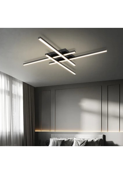 Siyah 105X105CM 4000k Işık, Kumandalı, LED Tavan Lambası, avize, modern Aydınlatma, dekoratif Işık