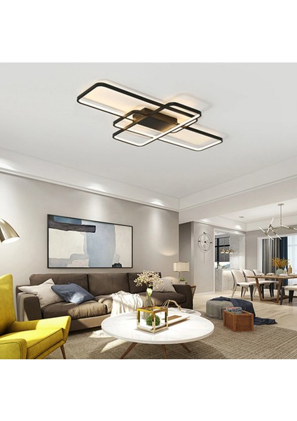 Antrasit 110X80CM Dikdörtgen 4000k ışık, Kumandalı, LED Tavan Lambası, avize, modern Aydınlatma, dekoratif Işık