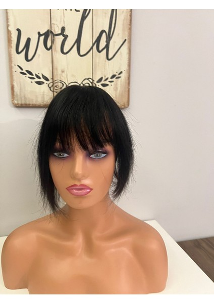 Tepelik Perçem Kahkül 6053XC Baby Tabanlı Tepe Kısmı Özel Cilt Görünümlü Gerçek Saç Tepelik