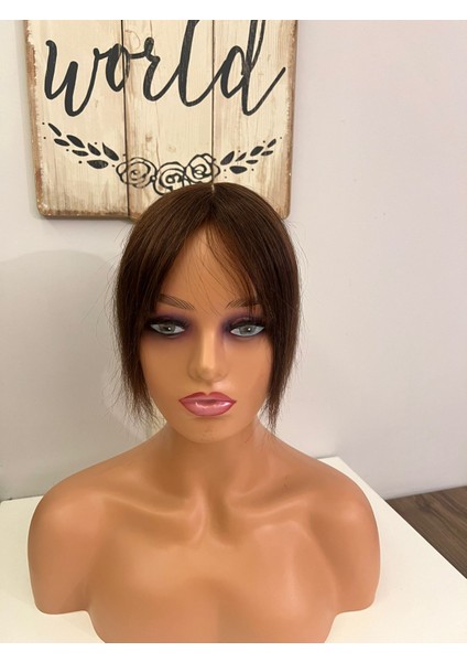 Tepelik Perçem Kahkül Baby Tabanlı 6059XC Tepe Kısmı Özel Cilt Görünümlü Gerçek Saç Tepelik