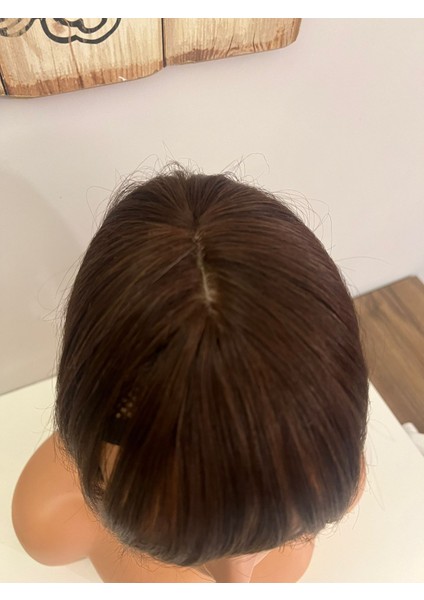 Tepelik Perçem Kahkül Baby Tabanlı 6060XC Tepe Kısmı Özel Cilt Görünümlü Gerçek Saç Tepelik fiyatları