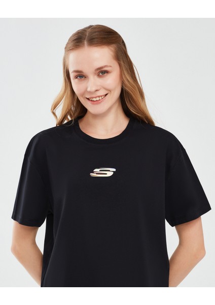 Graphic T-Shirt W Short Sleeve Kadın Siyah Tshirt S241011-001 indirimleri