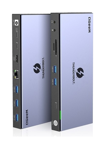 Qgeem QG-T4801 Thunderbolt 15IN1 Type-C Eth 1000MBPS-HDMI 8k 30Hz- Tf-Sd-Usb 3.0 5gbps- Çoklayıcı