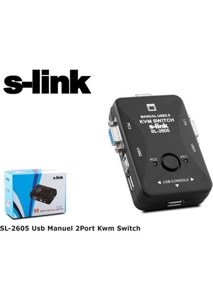 SL-2605 USB Manuel 2port Kwm Switch