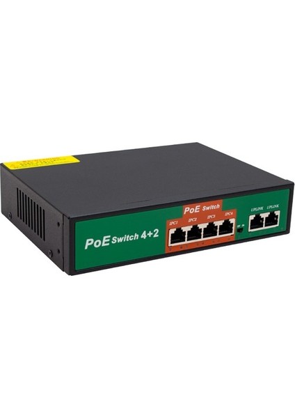 4+2 Port 10/100 Mbps 72 Watt Poe Ethernet Swıtch