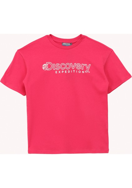 Baskılı Fuşya Kadın T-Shirt D4SG-TST3093