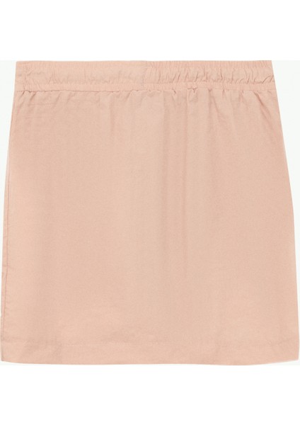 Lastikli Bel Relaxed Açık Pembe Düz Mini Kız Çocuk Etek C4SG-ETK4001