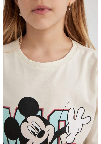 Kız Çocuk Disney Mickey & Minnie Oversize Fit Kısa Kollu Pijama Takımı C1957A824SP