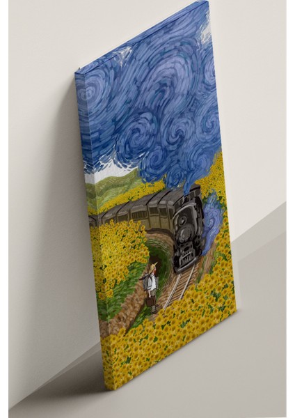 Van Gogh Kara Tren Dekoratif Kanvas Tablo, Illüstrasyon Kanvas Tablo