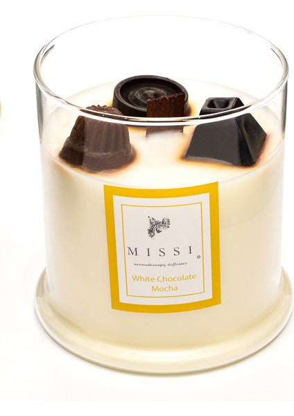 Büyük Üfleme Cam Ahşap Fitilli Chocolate Mocha Vegan Mum(380 gr) fiyatları