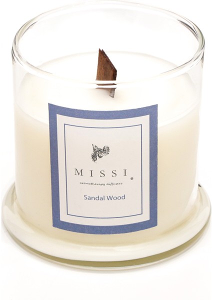 Üfleme Cam Ahşap Fitilli Sandal Wood Vegan Mum(140 gr) fiyatları