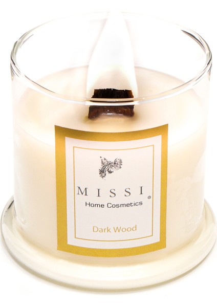 Ahşap Fitilli Dark Wood Vegan Mum