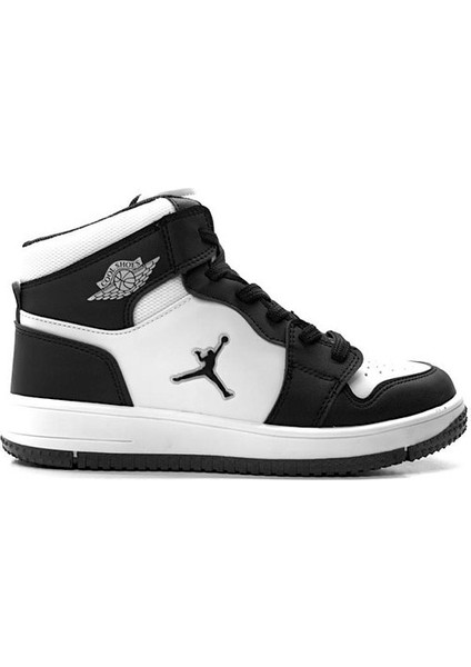 Haykat Beyaz Siyah Bağlı Bilekli Anatomik Genç Erkek Çocuk Spor Ayakkabı