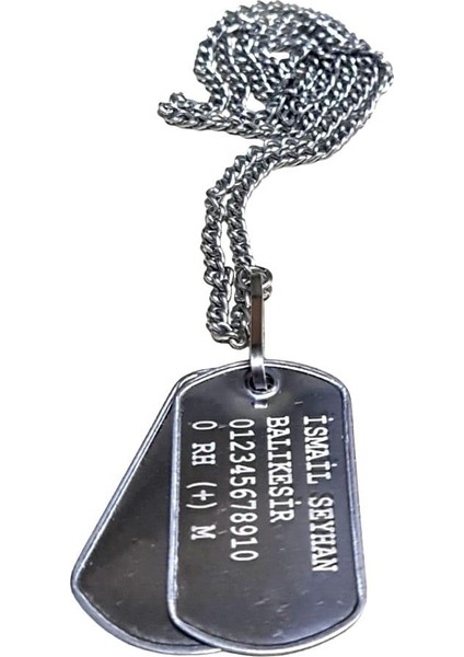 Seyhan Askeri Malzeme Orjinal Asker Künyesi - Lazer Kazıma - Army Dog Tag