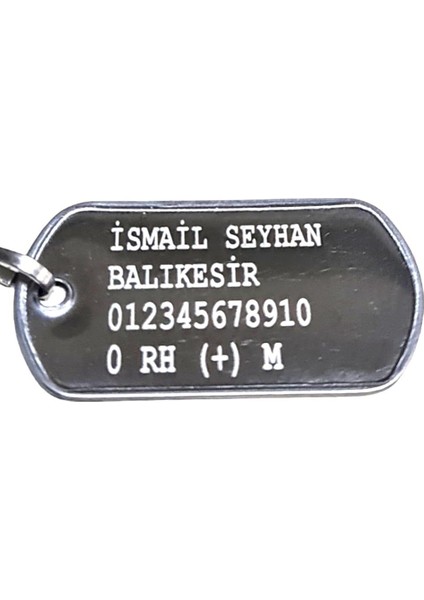 Seyhan Askeri Malzeme Orjinal Asker Künyesi - Lazer Kazıma - Army Dog Tag