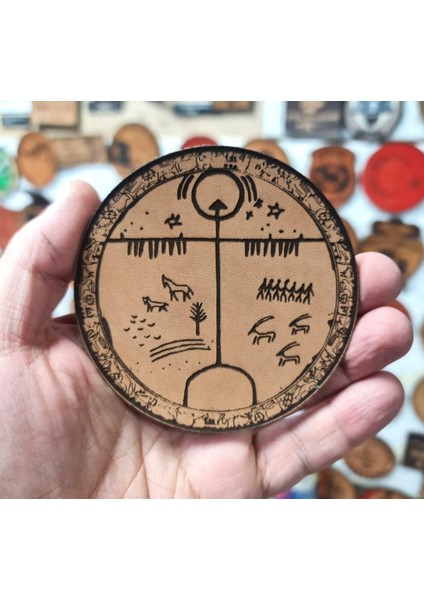 Tengri Gök Tanrı - Deri Peç - Arma - Türk Mitolojisi - Leather Patch