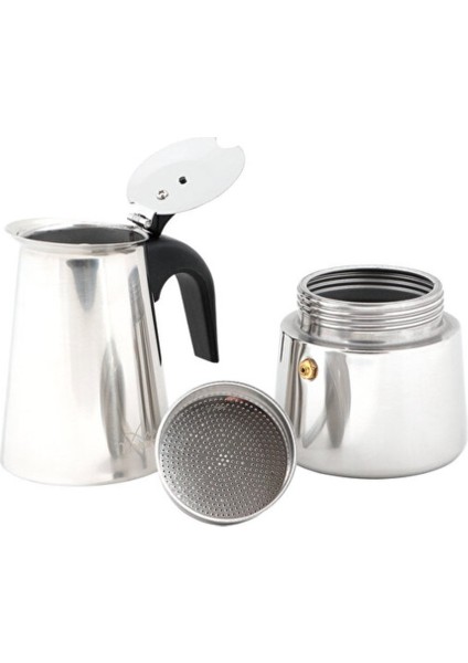 Herhangi Bir Sabah Espresso Kahve Makinesi Paslanmaz Çelik Indüksiyonlu Moka Pot 200ML 1 Adet