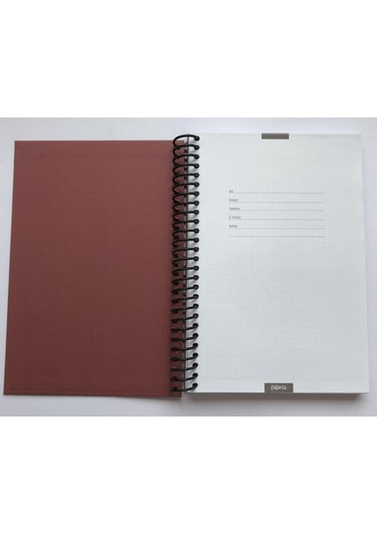 Note Case Spiralli Sert Kapaklı, 16X23CM, 120 Yaprak, Kareli Defter