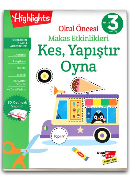 Okul Öncesi Makas Etkinlikleri Kes, Yapıştır, Oyna 3. Seviye