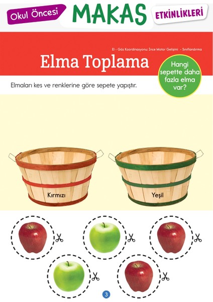Okul Öncesi Makas Etkinlikleri Kes, Yapıştır, Oyna 3. Seviye modelleri