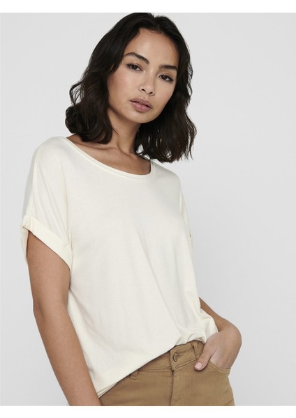 Kadın Geniş Yaka Basic Tişört 15106662