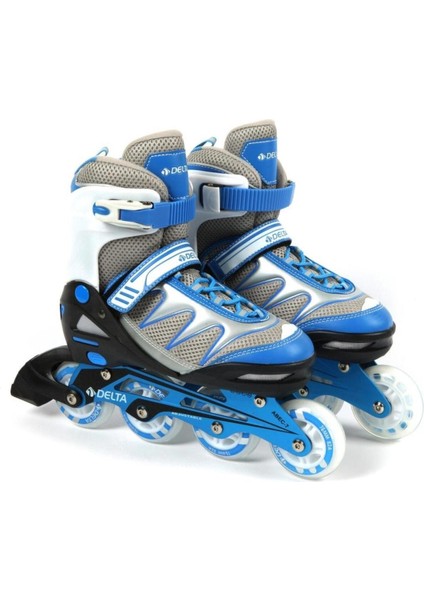 Mavi Mega 436 Inline Skates Silikon Teker Deluxe Paten Tek Sıra