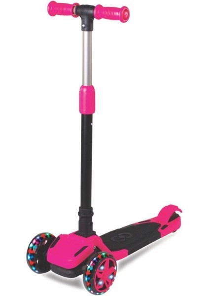 4+ Yaş Tulpar 4 Yaş ve Üzeri Katlanabilir Işıklı Scooter 4 Pembe