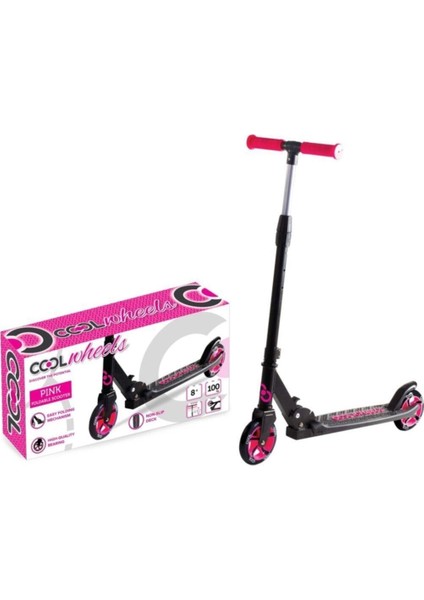 Katlanabilir Pembe Katlamalı 2 Tekerlekli Dev Teker Scooter (+8 Yaş) 2 100 kg Pembe