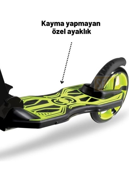 100 kg 12 Yaş 2 Tekerlekli Yükseklik Ayarlı Katlanabilir Çocuk Scooter 2 Siyah Katlanabilir