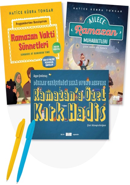 Hatice Kübra Tongar Ayşe Çetintaş 3 Kitap Ramazan Seti Ramazan Vakti Sünnet Ailece Oyun Kırk Hadis