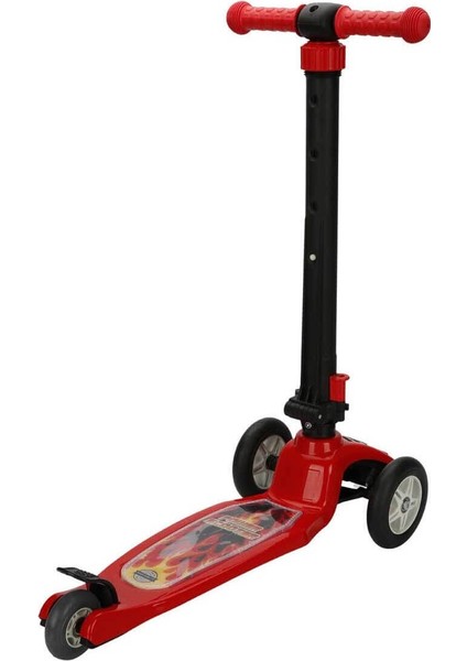 Kırmızı Power 3 Tekerlekli Katlanabilir Işıklı Kırmızı Scooter