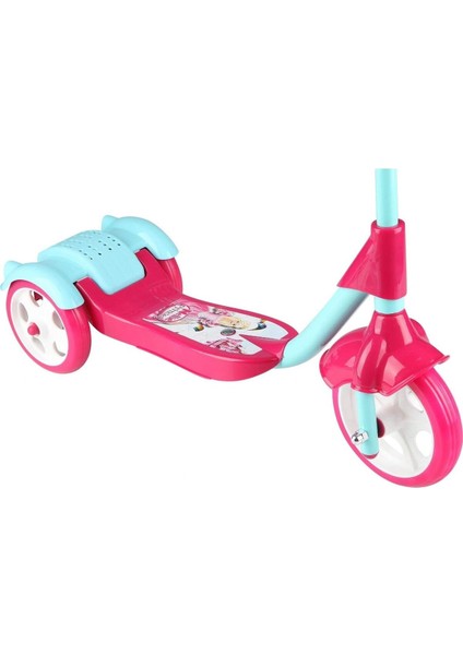 Pembe Nellie Prenses Model 3 Tekerlekli Scooter Frenli Sepetli Yükseklik Ayarlı Ayrılabilir 50 kg M