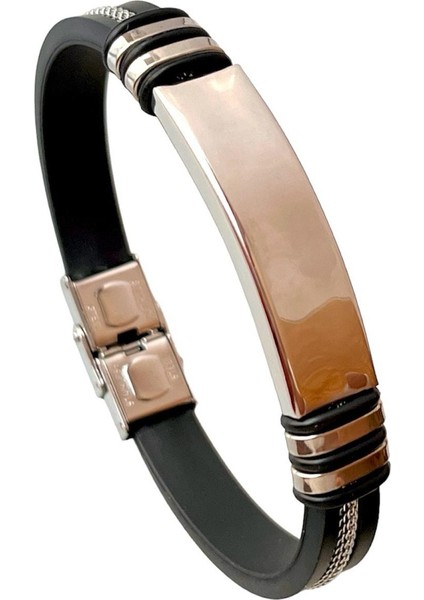 Çelik ve Silikon Mixli Kararmaz Model Erkek 22 cm Bileklik fiyatları