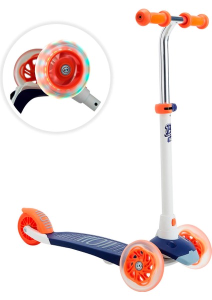 50 kg Çocuk Scooter - 3 Tekerlekli - Mavi / Turuncu - B1 500 Lacivert 3 Manuel