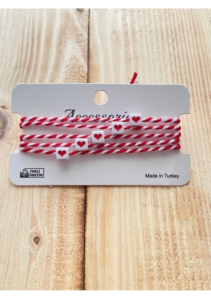 Tekno Trust Kırmızı Kalpli Marteniçka Dilek 5 Adet Bileklik Aşk