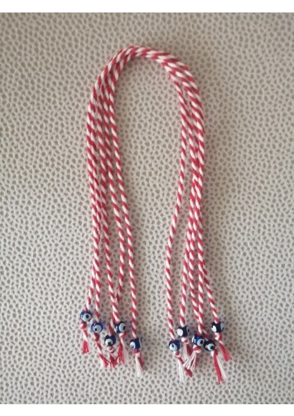 Tekno Trust Boncuk Marteniçka Dilek 10 Adet Bileklik Çift Boncuklu Pamuklu Kırmızı Nazar Boncuğu