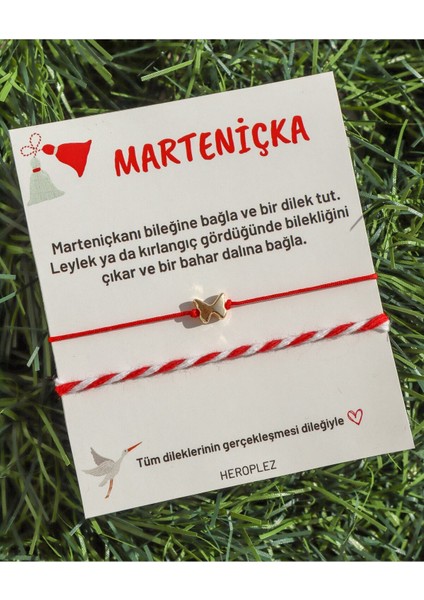 Tekno Trust 2'li Kelebek Marteniçka Boncuklu Kırmızı Ip Bileklik Seti Kırmızı Parlak Altın Kaplama