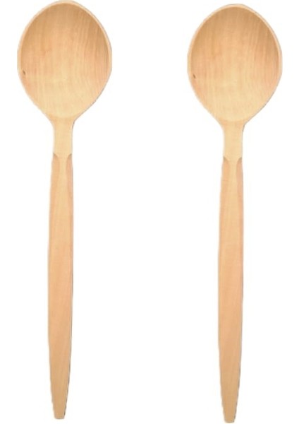 Şimşir 2 Adet Kaşık Hakiki Şimşir Kaşık, Şimşir Tahta Kaşık Natürel Kaşık Yemek Tencere Kaşık 32 cm