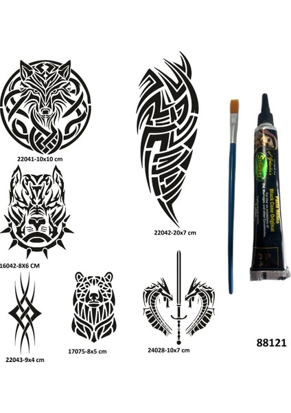 Tribal Serisi Hint Kınasıyla Geçici Dövme Yapma Seti
